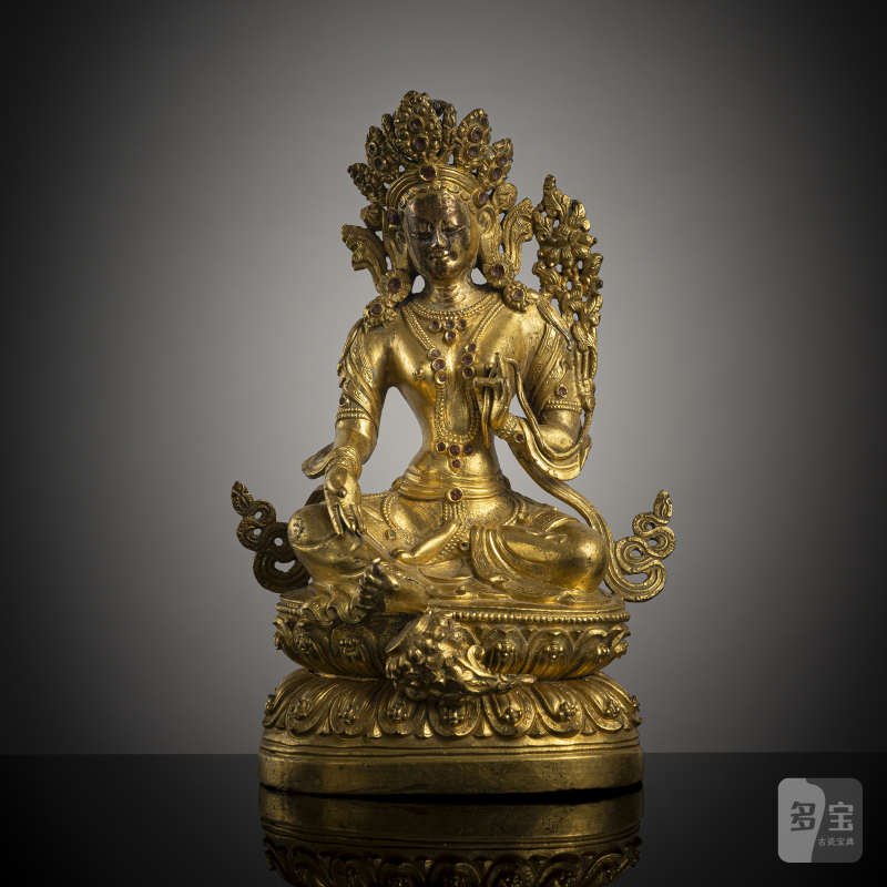 A GILT-BRONZE FIGURE OF SYAMATARA